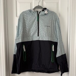 Coach Light Gray and Black Windbreaker